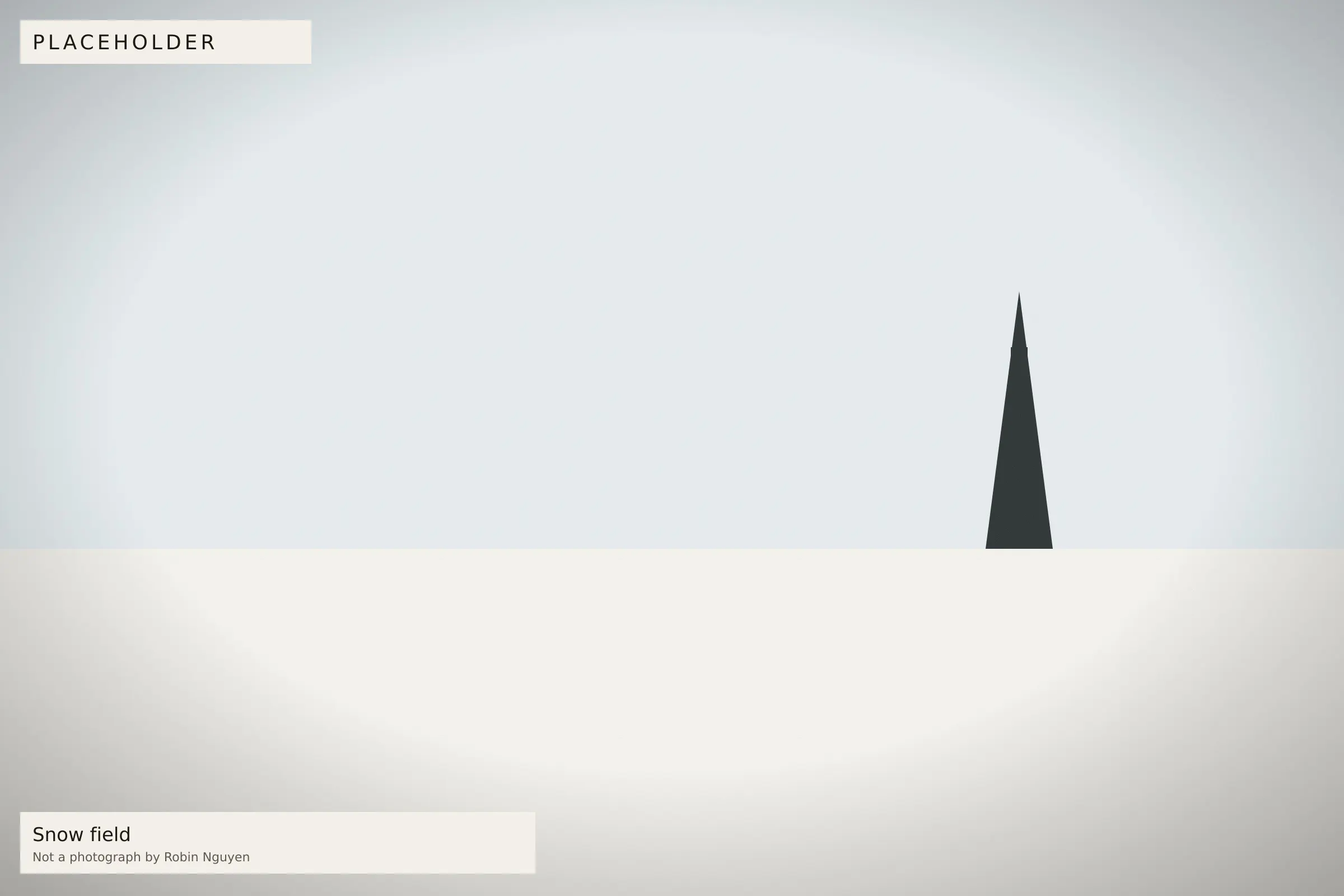 Placeholder — Snow field. Placeholder image, not a photograph by Robin Nguyen.